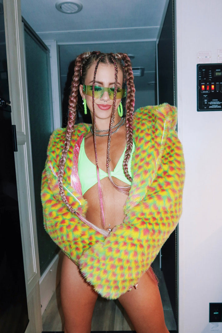 Happy Pill Crop Coat - Mellow Yellow