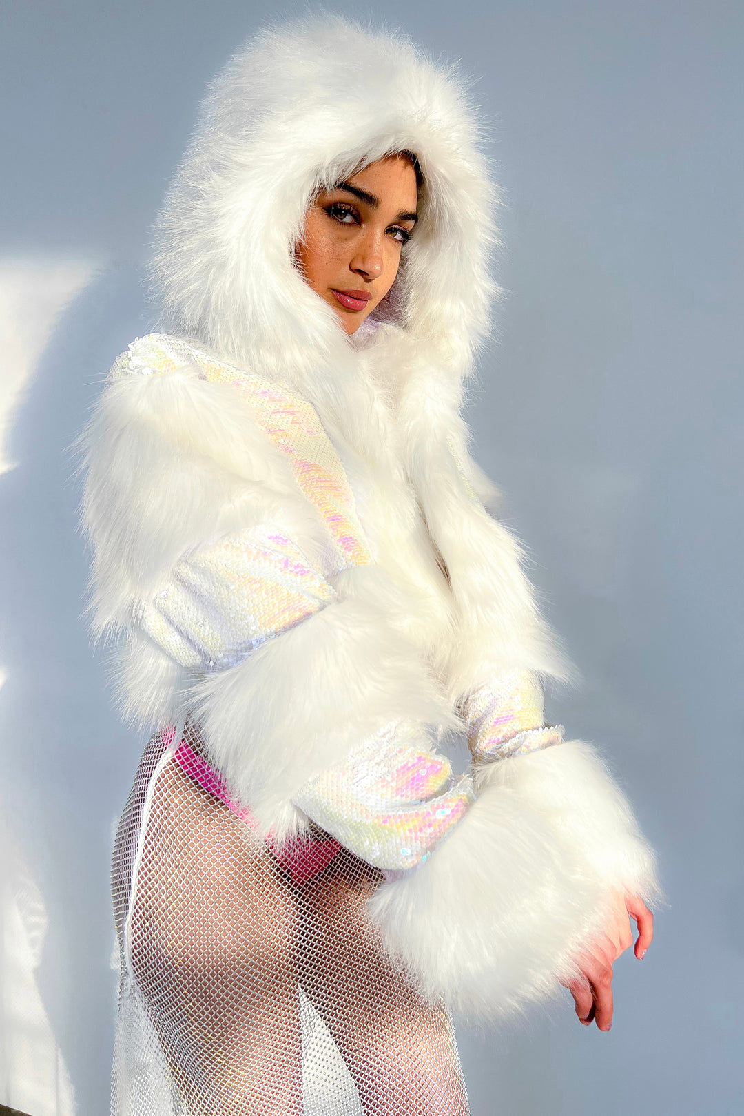 Cloud 9 Crop Fur Coat
