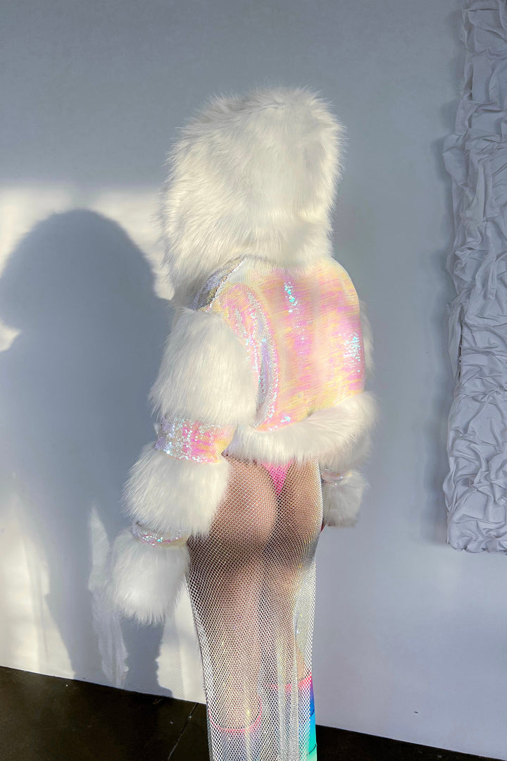 Cloud 9 Crop Fur Coat