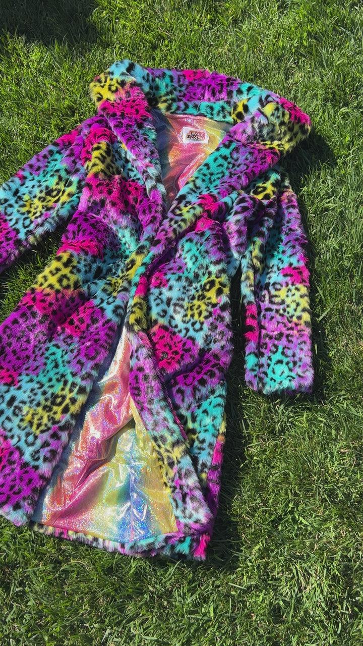 Rainbow Leopard Long Coat