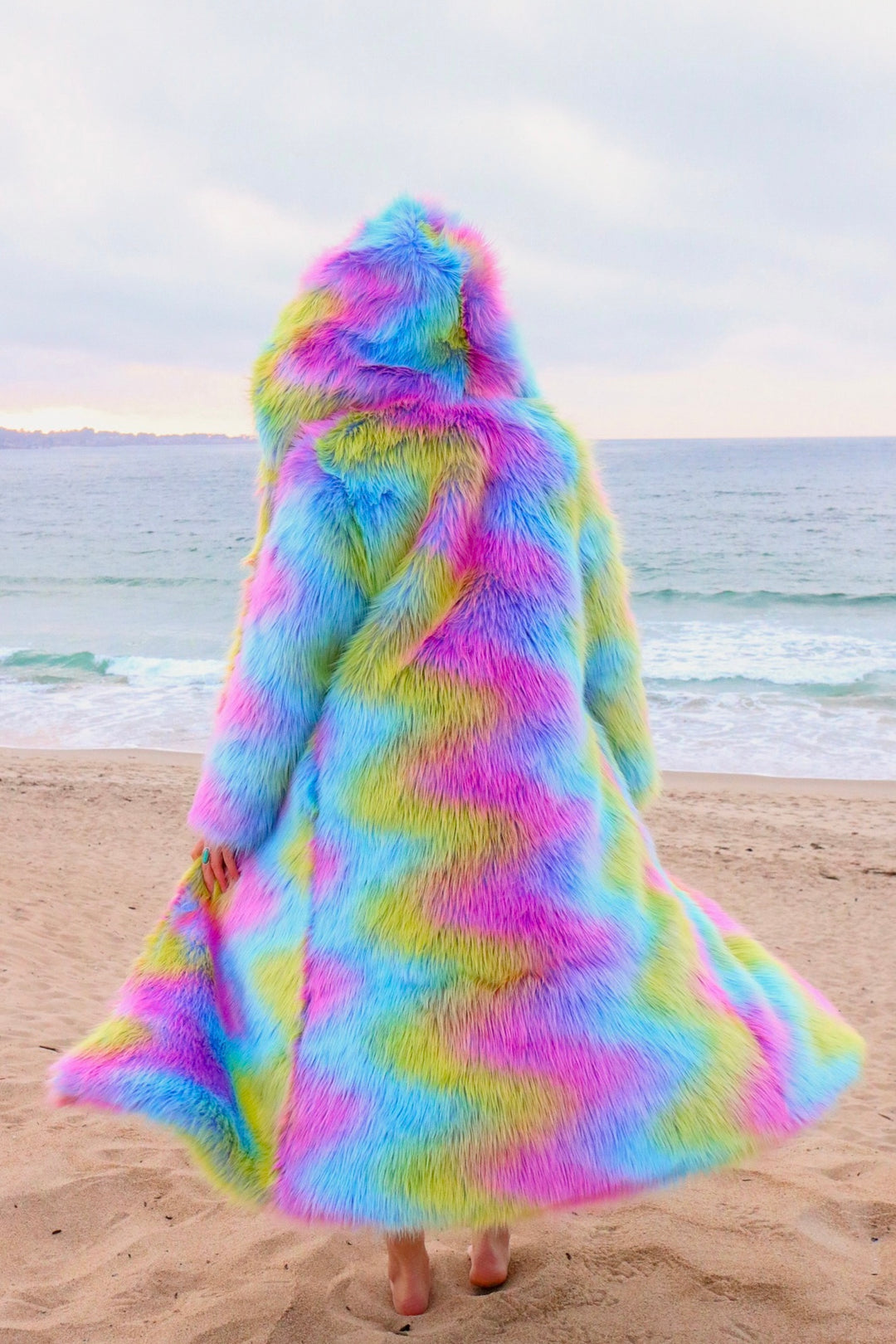 Pastel Prism Fur Coat