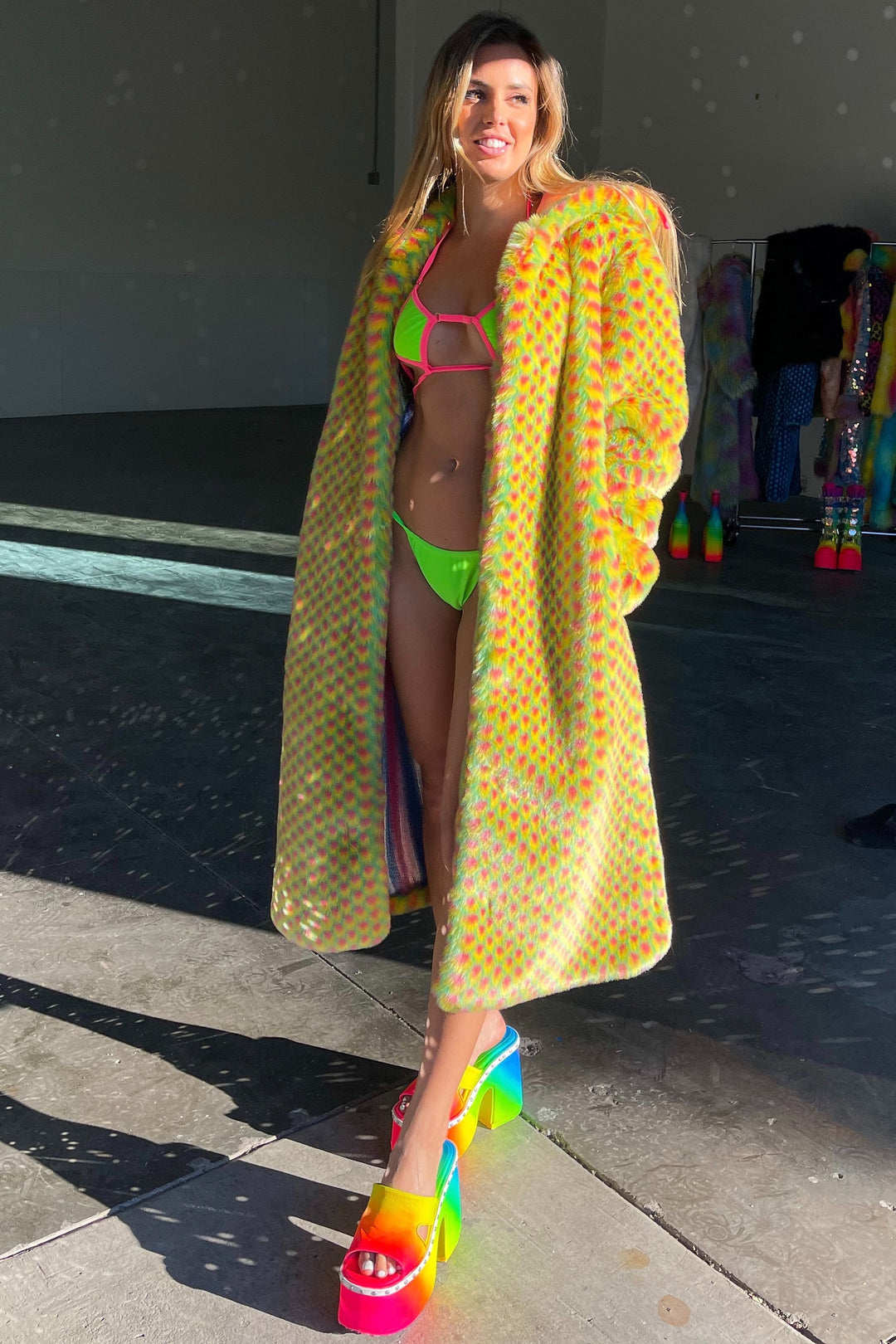 Happy Pill Fur Coat - Mellow Yellow