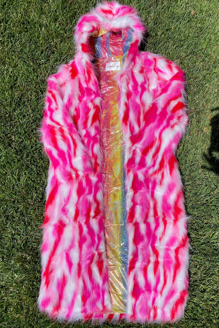 Plumeria Faux Fur Coat