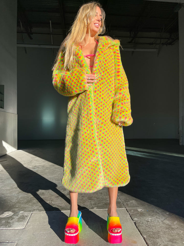 Happy Pill Fur Coat - Mellow Yellow