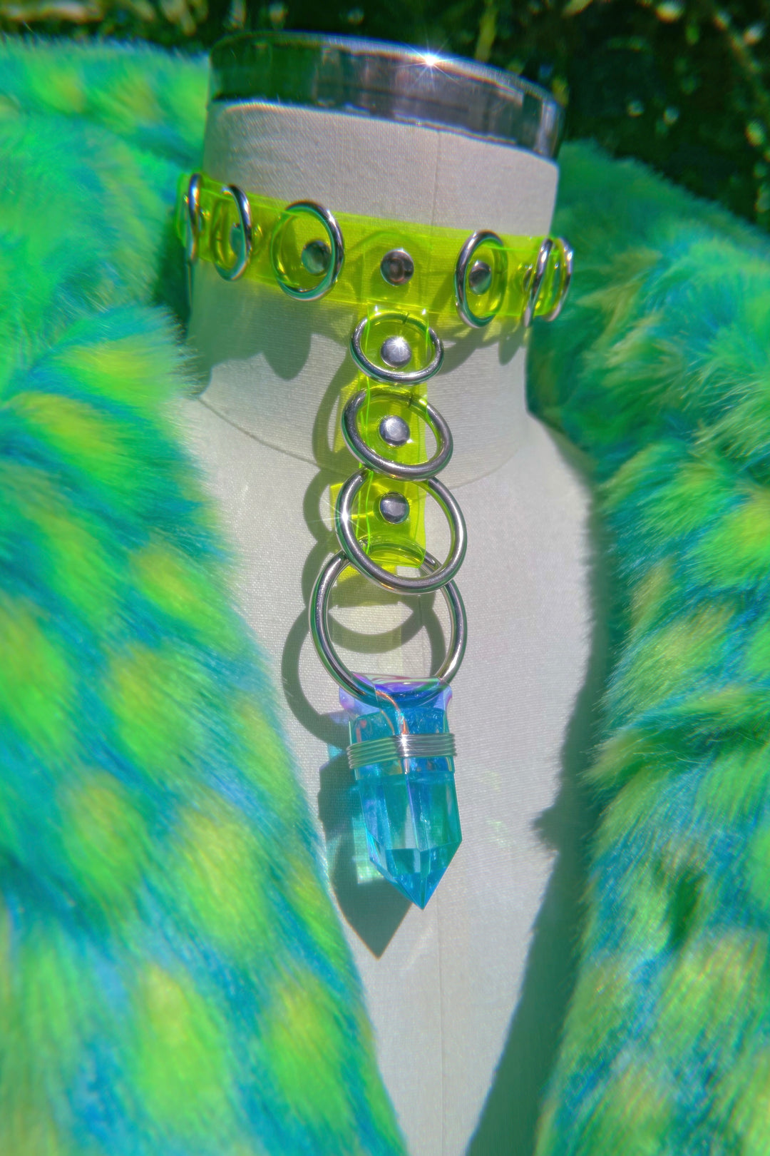 Stacked Crystal Choker - Blue/Green