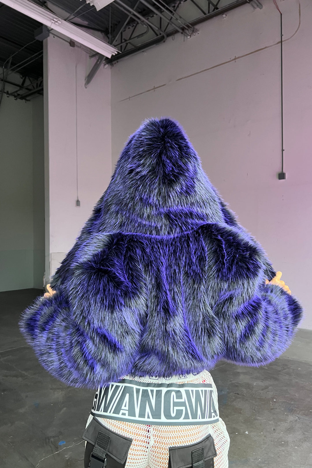 Midnight Cropped Fur Coat
