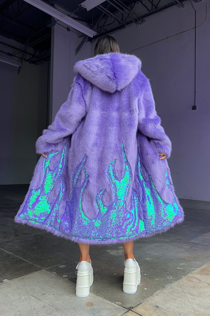 Amethyst Glow Up Fur Coat