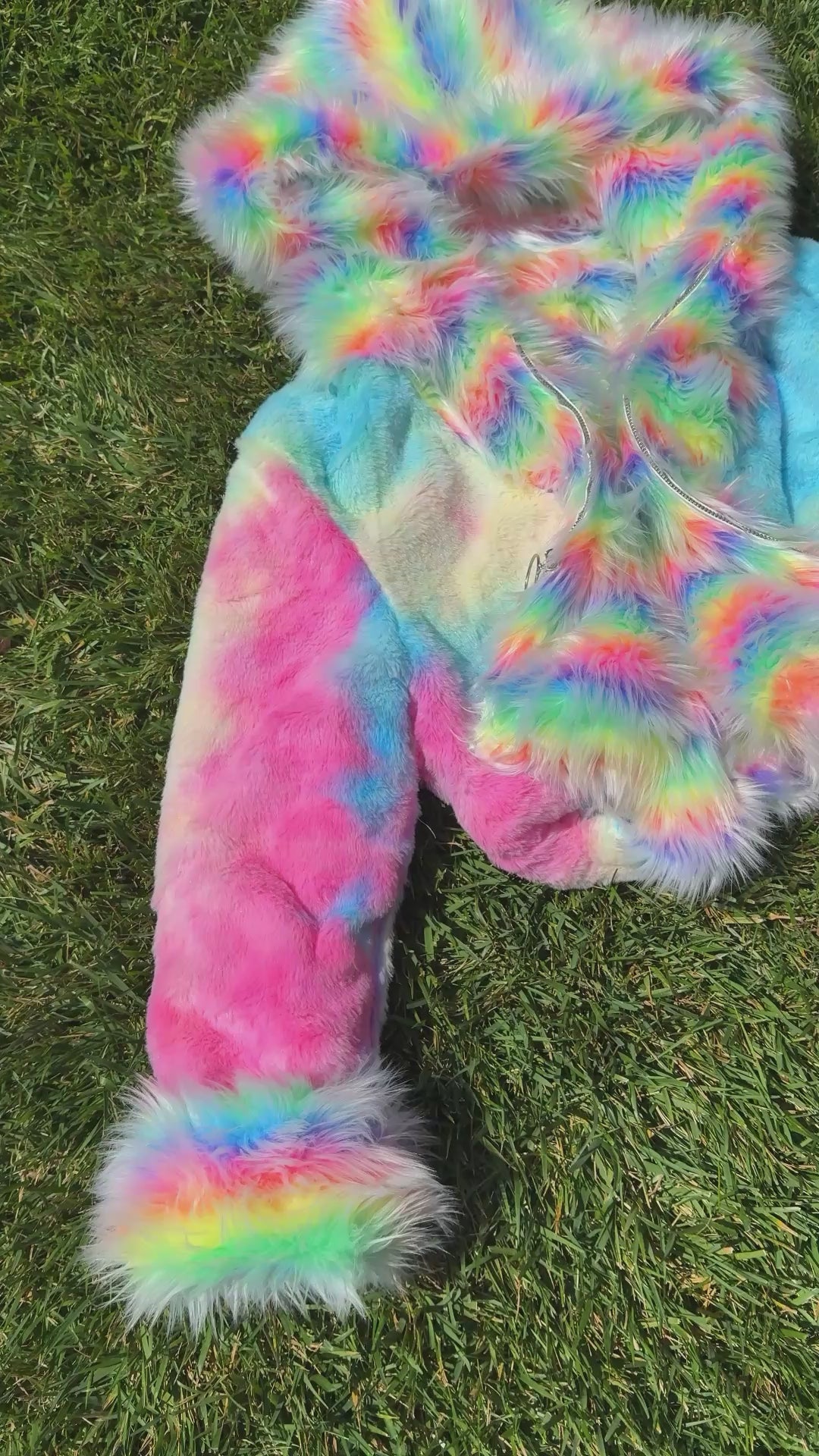 Frosted Rainbow Crop Coat