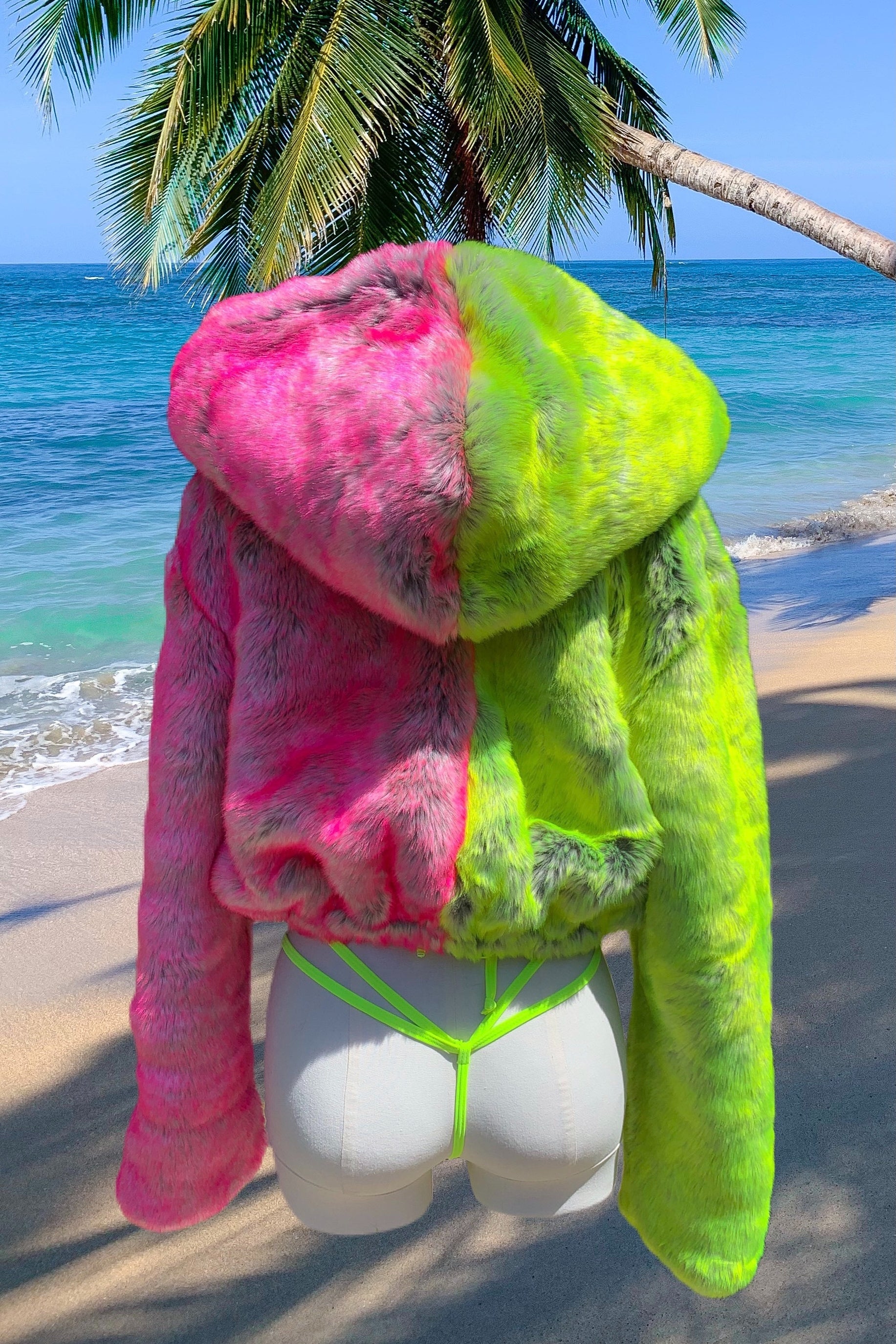 South Beach Coat Green Pink