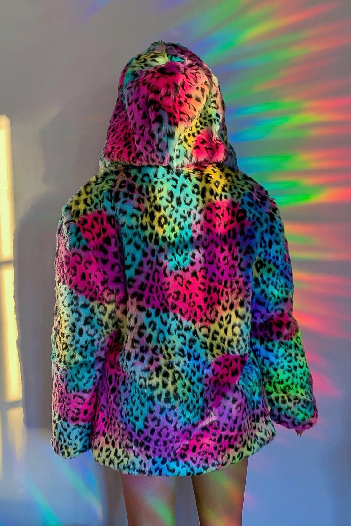 Rainbow Leopard Fur Coat – SPACE ISLAND